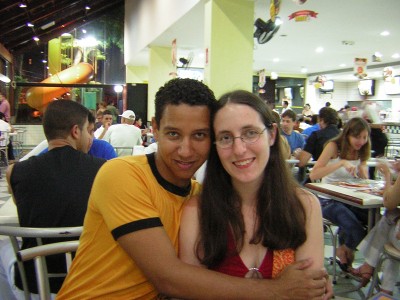 Annie and Andre at Habib's in Brazil